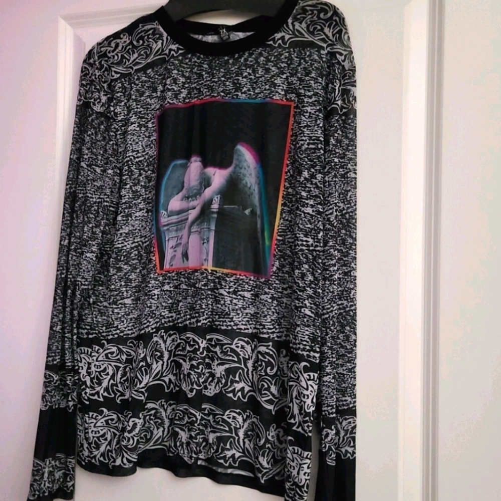 Current Mood Angel Mesh Top Size 2X NWT